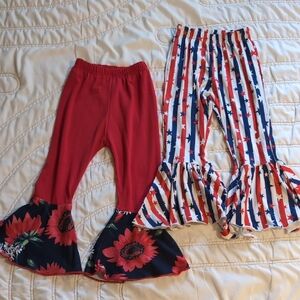 🇺🇸 Girls 2-Piece Bell Bottom Pants Bundle – Size 2–3T